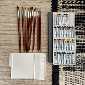 ShinHan Watercolor Paint 7.5ml Tubes 30 Color Set with Brushes and Palette